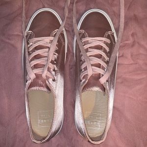 NEW Pink Satin Sneakers- Kaari Blue